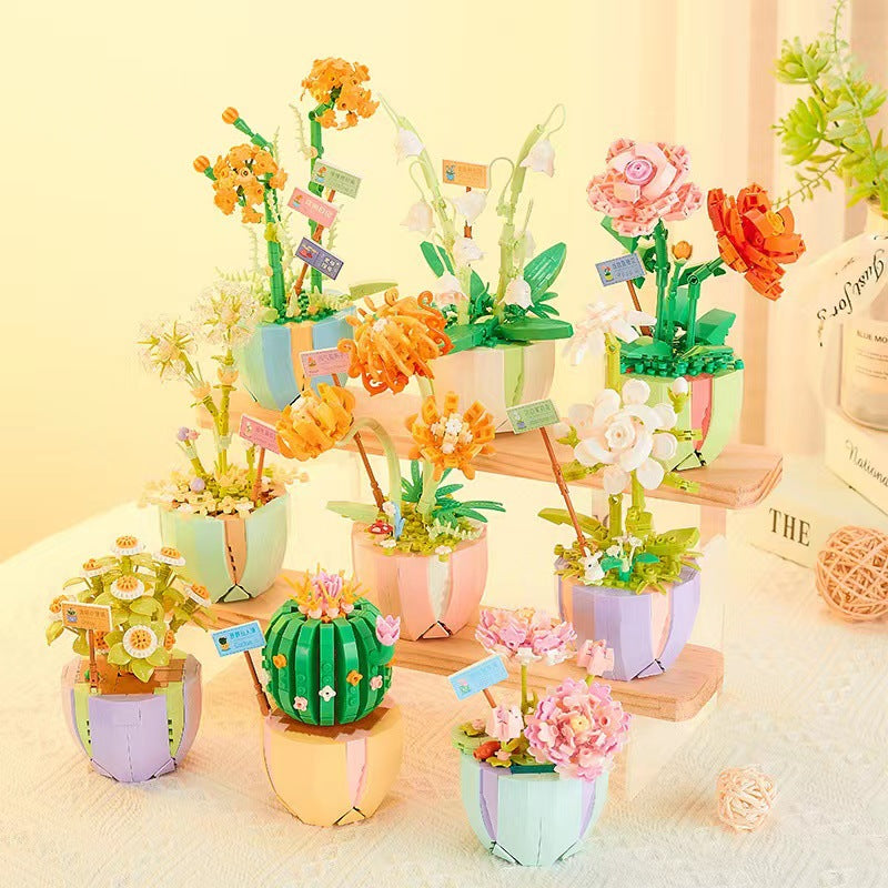 flowers building block DIY-DOLLIEFAE