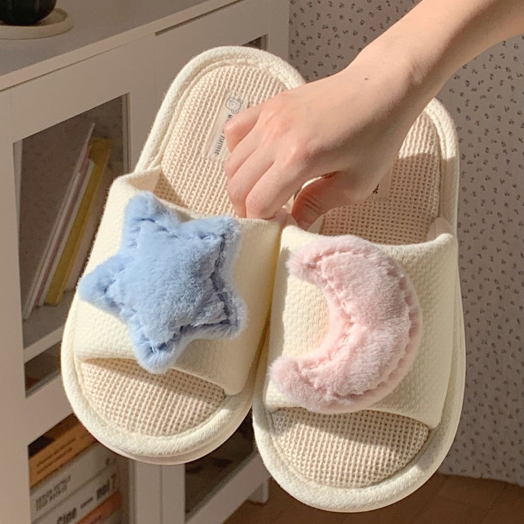 Moon Star Linen Slipper