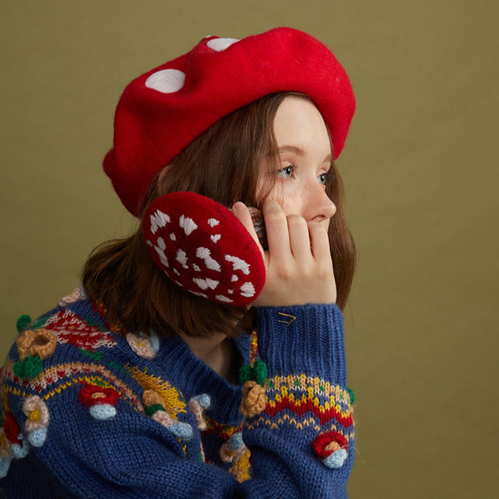 Kawaii Mushroom Handmade Beret