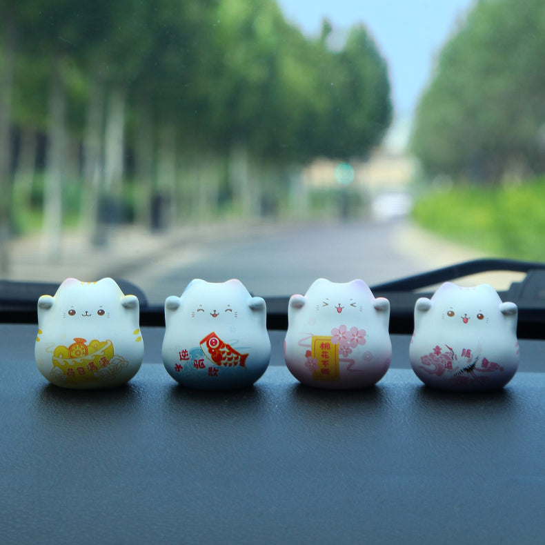 Cute Japanese Lucky Cat Mini Ornaments 4pcs/set