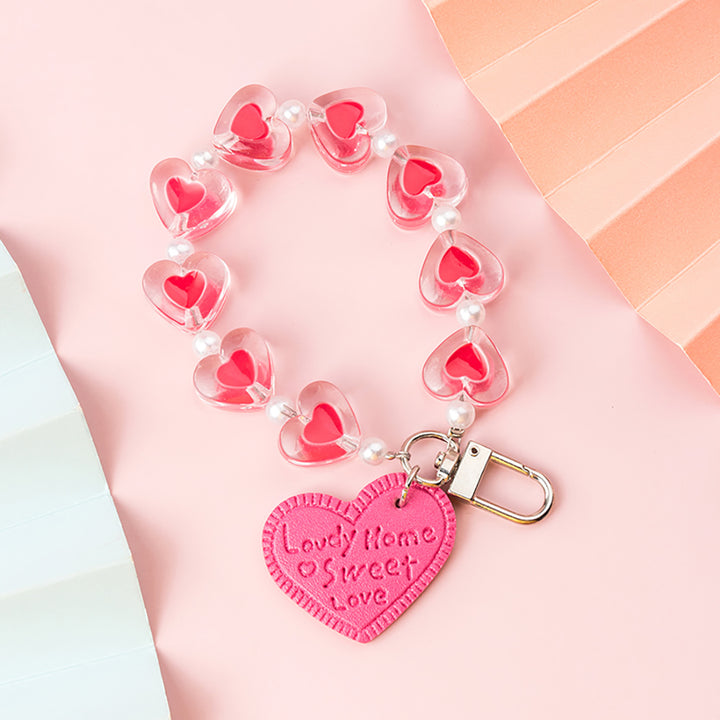 Lovely Hearts Beads Wristlet Bracelet