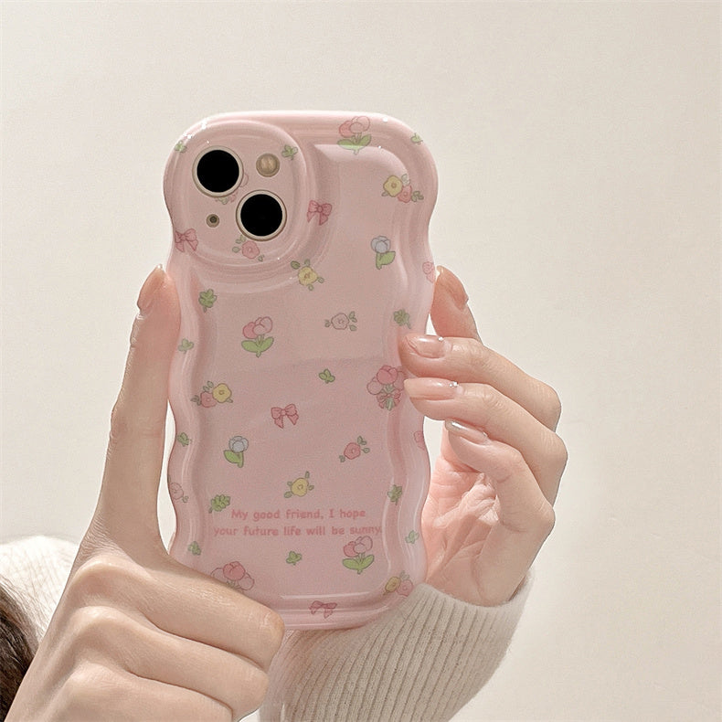 Flowers Bunny iPhone Case with PopSocket Holder