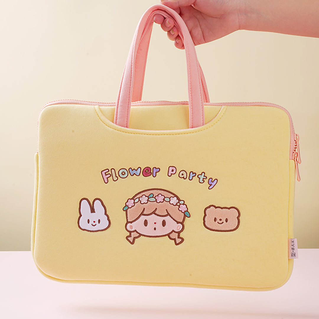 Cute Cartoon Embroidery Laptop Sleeve