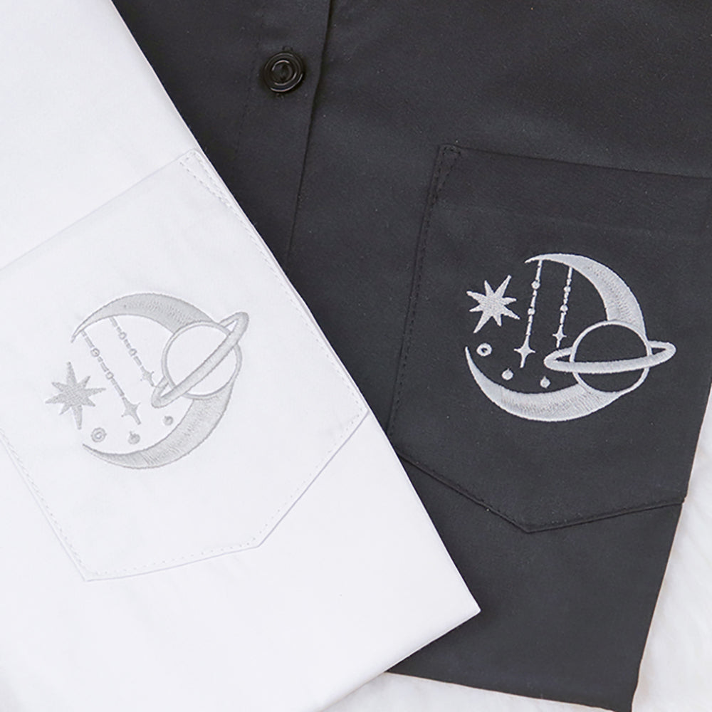 Basic Moon and Stars Short Sleeve School Polo Shirt