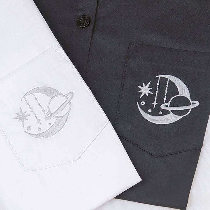 Basic Moon and Stars Short Sleeve School Polo Shirt