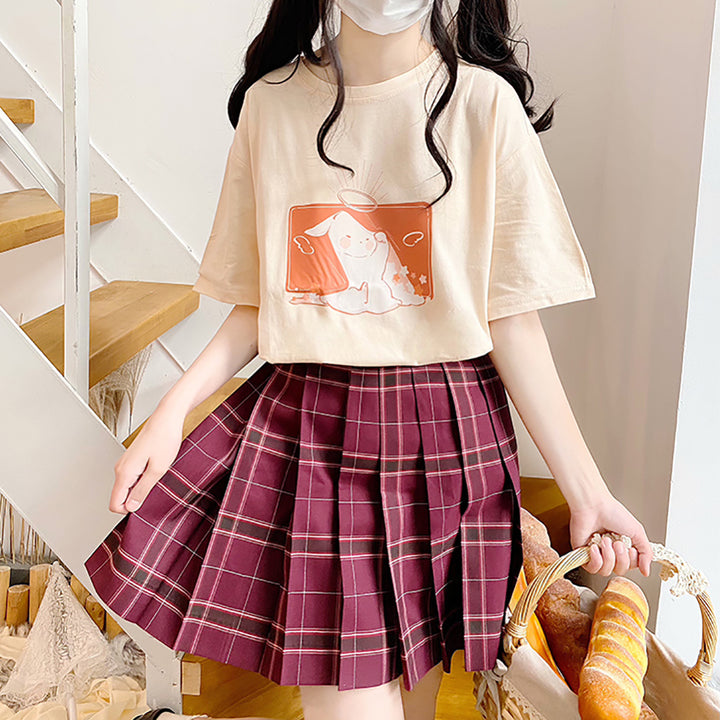 Japanese Rabbit Print Summer T-shirt