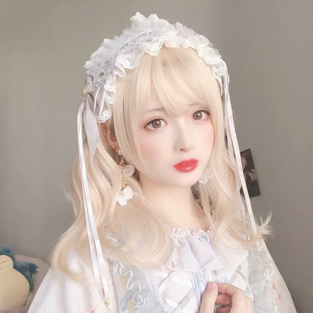 Kawaii Sweet Lolita Short Blonde Wavy Wig