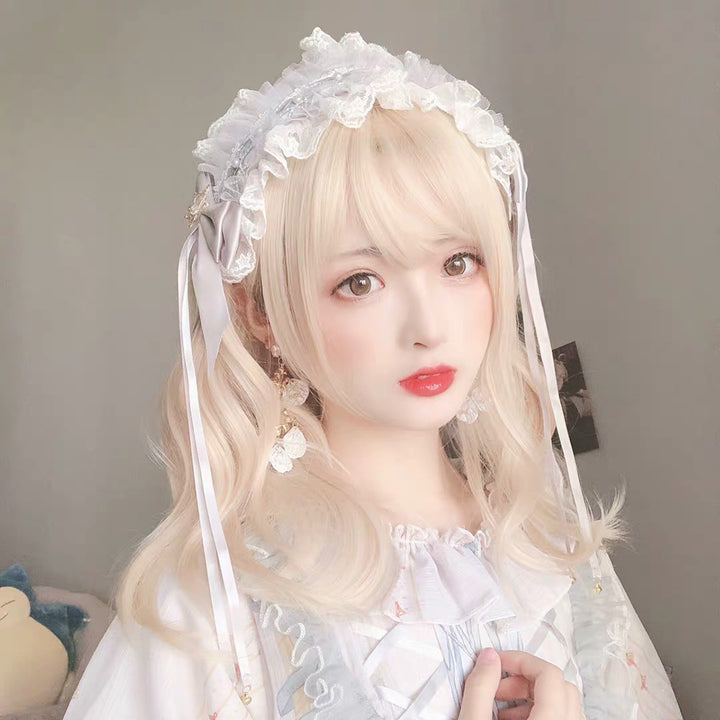 Kawaii Sweet Lolita Short Blonde Wavy Wig