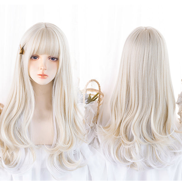 Lolita White Blonde Straight Long Wig