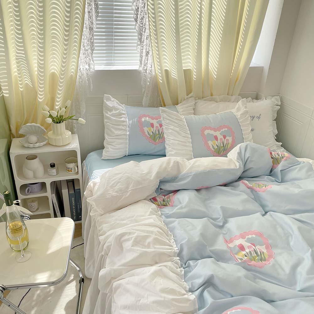 Pastel Color Tulip Bedding Set