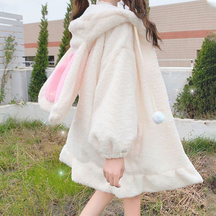 Cute Bunny Ear Hooded Coat