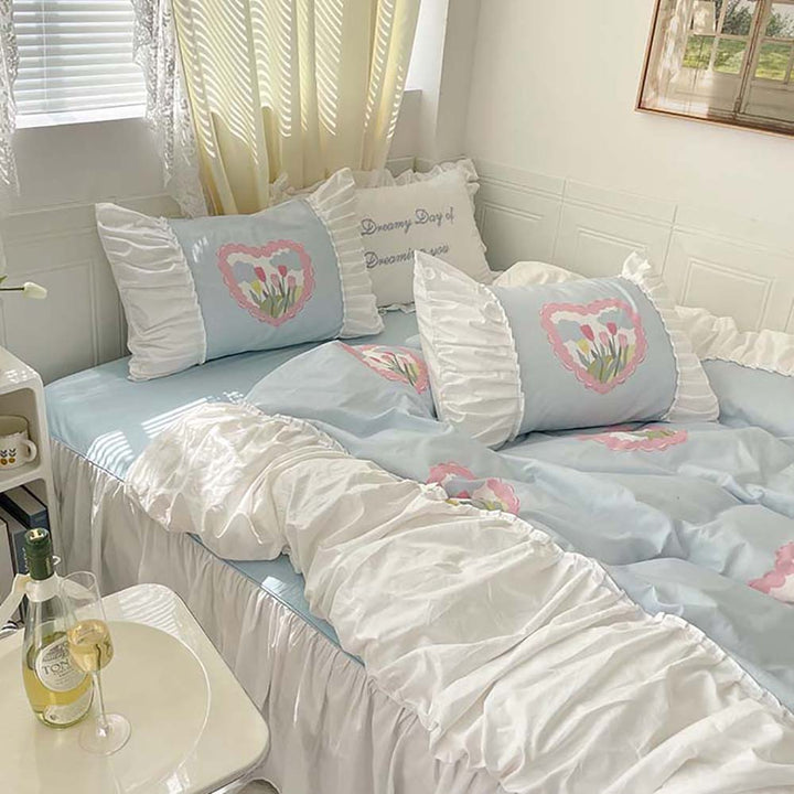 Pastel Color Tulip Bedding Set