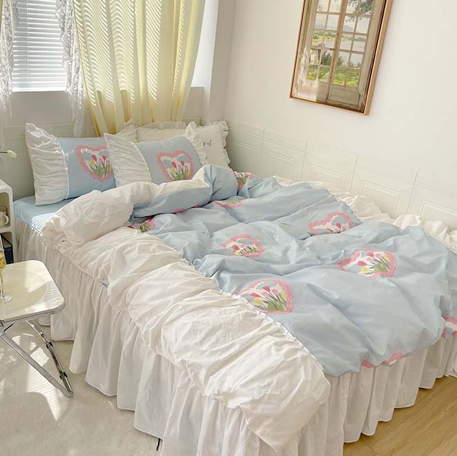 Pastel Color Tulip Bedding Set