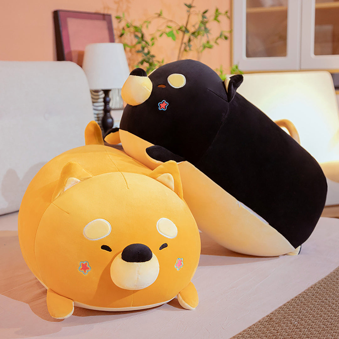 Lovely Fat Yellow Black Shiba Inu Dog Plush Toys