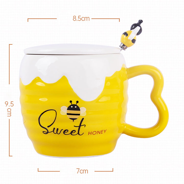 Cute Cartoon Bee Coffee Mug With Spoon