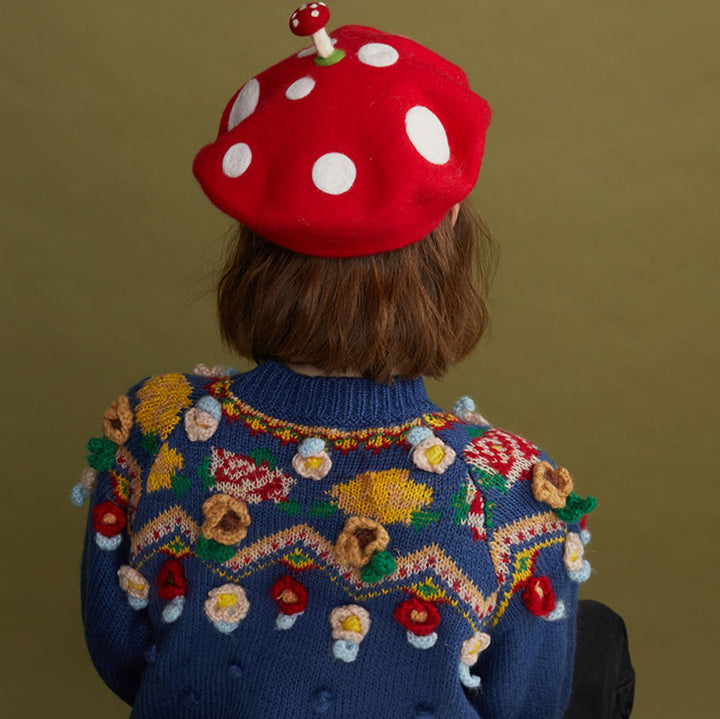 Kawaii Mushroom Handmade Beret