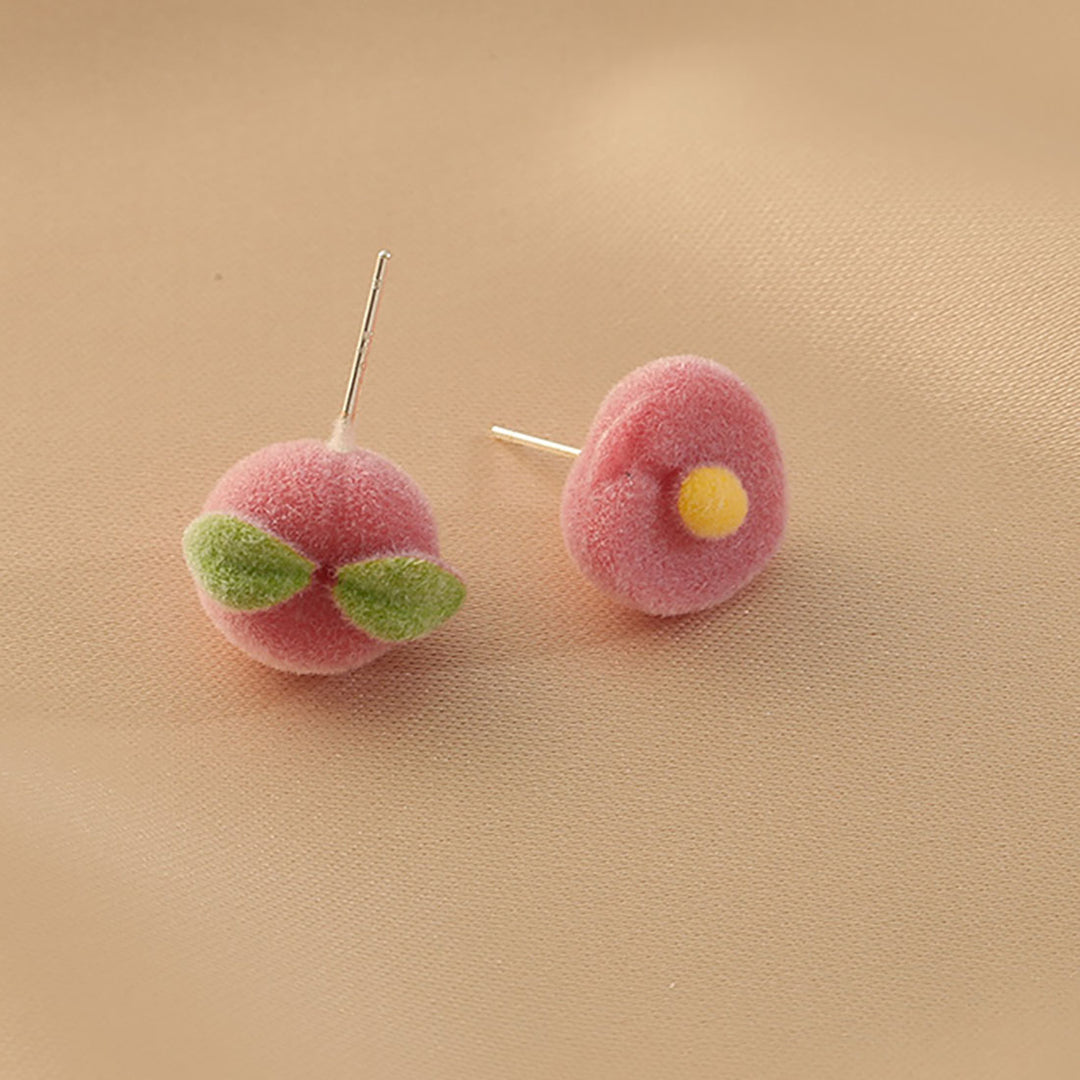 Pink Peach 925 Sterling Silver Stud Earrings