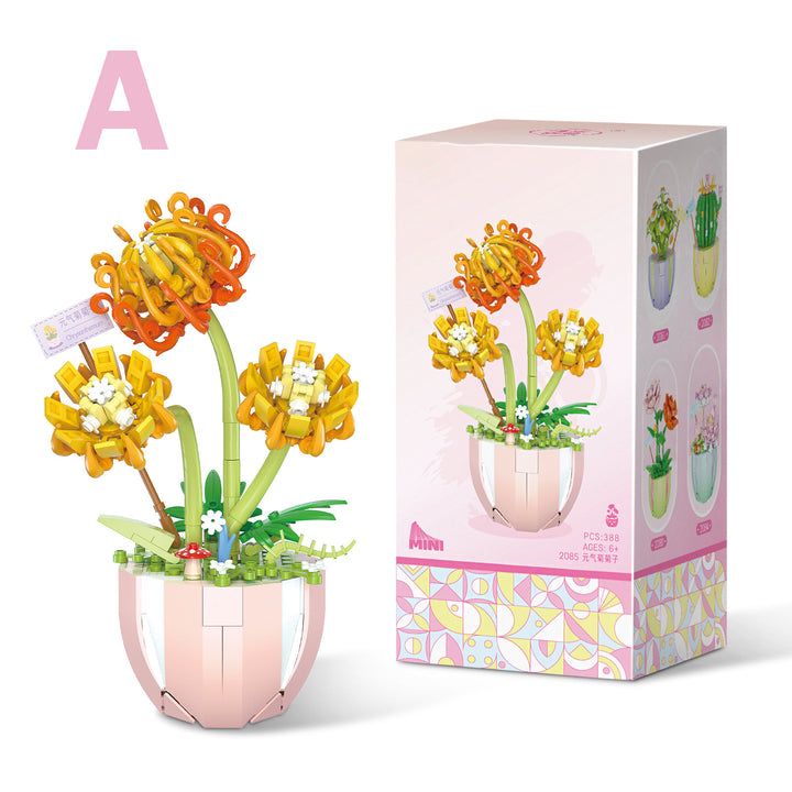 flowers building block DIY-DOLLIEFAE