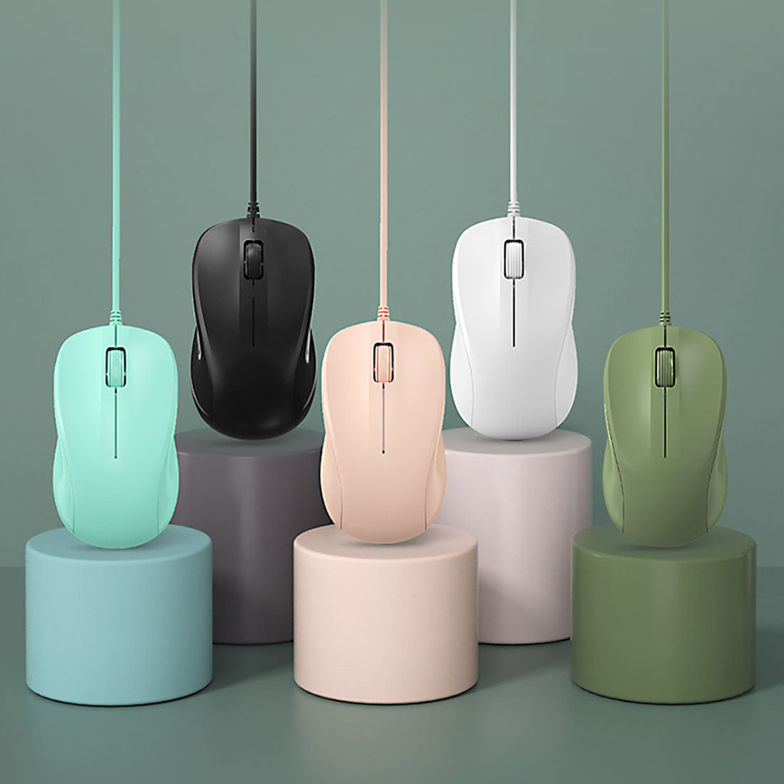 Cute Pastel Color Wired Mouse – Juwas