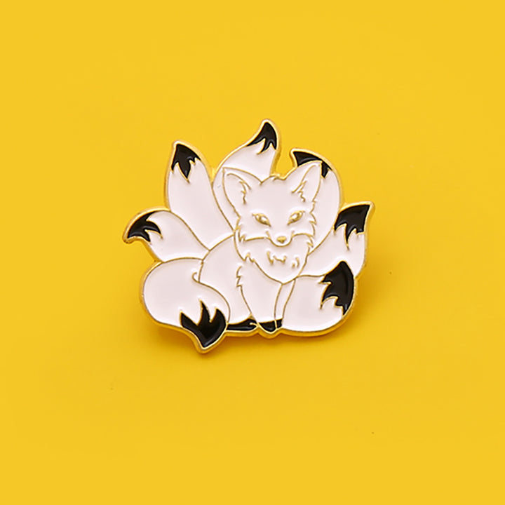 Cheeky Nine-Tailed Fox Embossed Pin