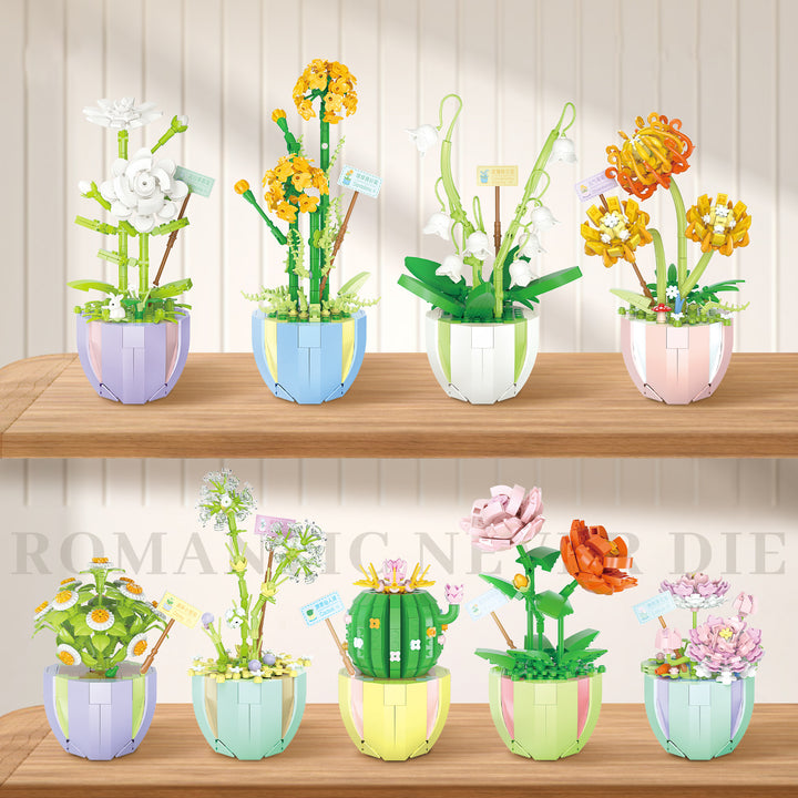 flowers building block DIY-DOLLIEFAE