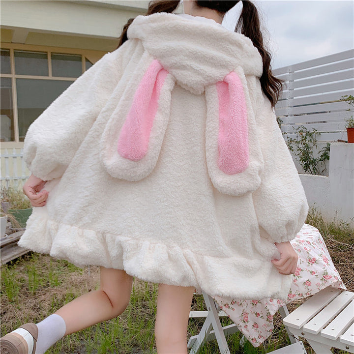 Cute Bunny Ear Hooded Coat