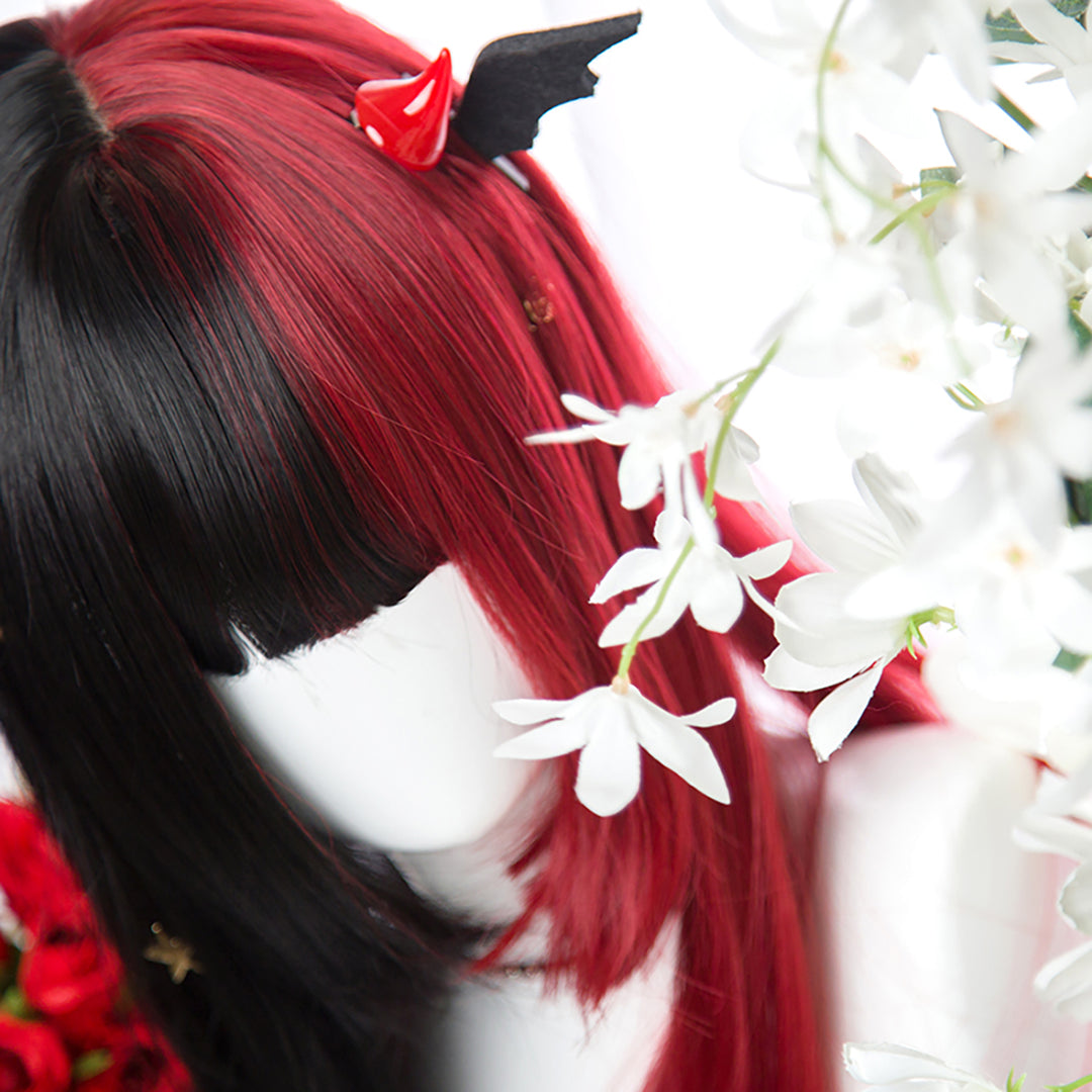 Gothic Devil Black and Red Cosplay Wig
