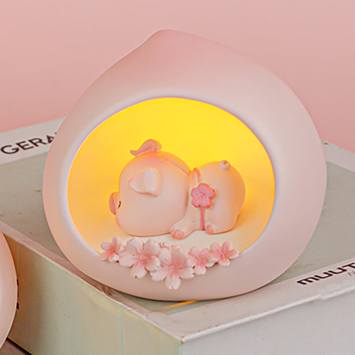 Cute Peach Pig Night Lamp