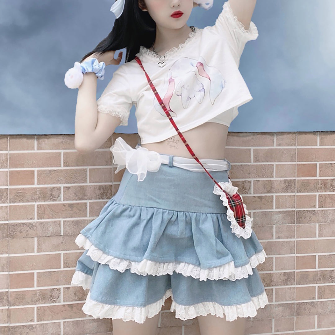 Harajuku Ruffles High Waist Skirt