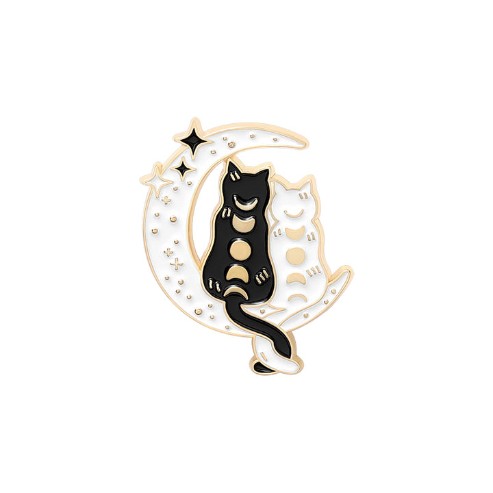 Black Cat Moon Phase Brooch Pins For Any Outfit