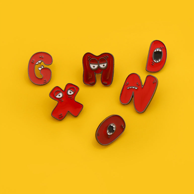 Cute Alphabet Letters Mini Pins