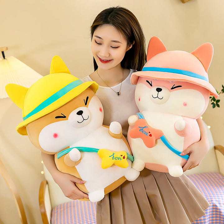 Funny Travel Corgi Dog Plush Toy