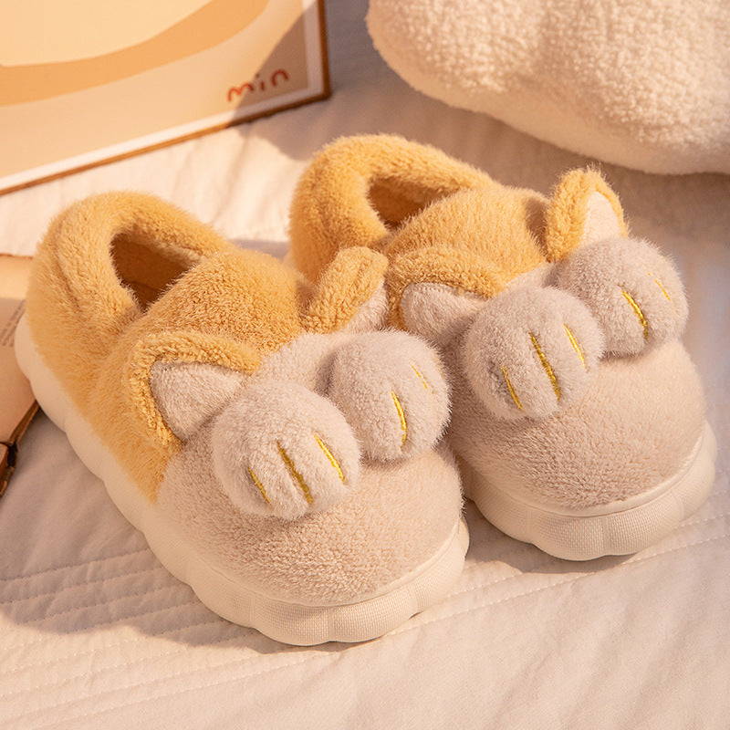 Cute Cat Claw Slippers With Ears