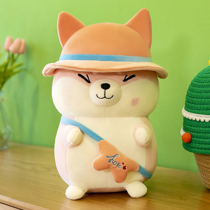 Funny Travel Corgi Dog Plush Toy