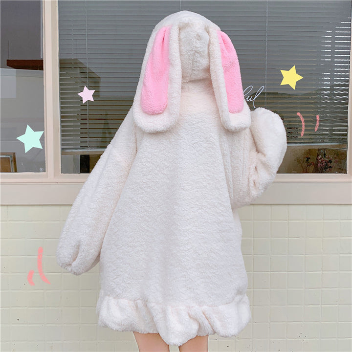 Cute Bunny Ear Hooded Coat