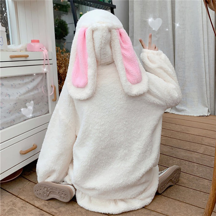 Cute Bunny Ear Hooded Coat