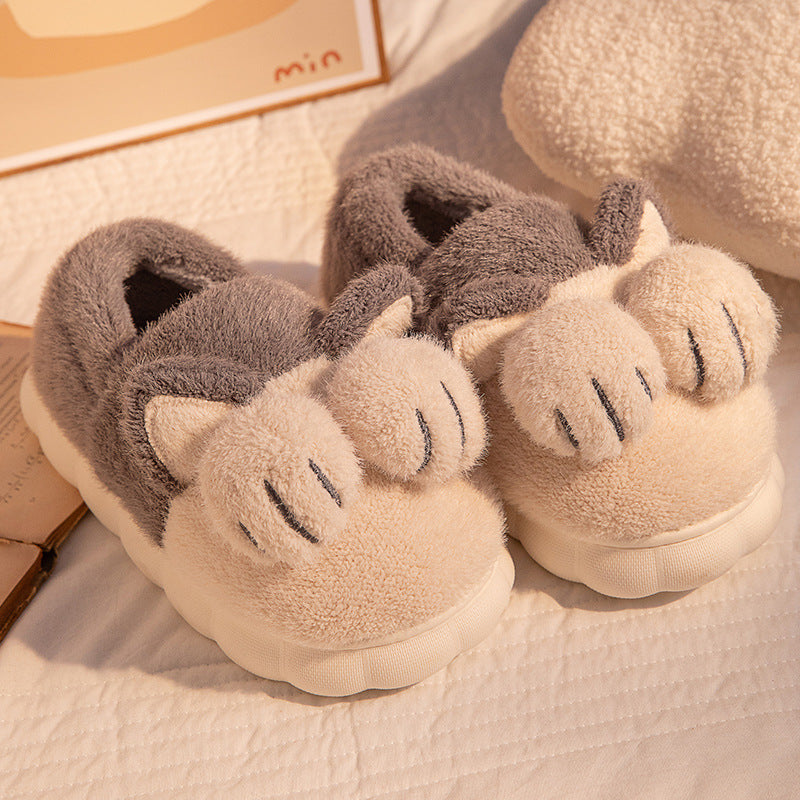Cute Cat Claw Slippers With Ears