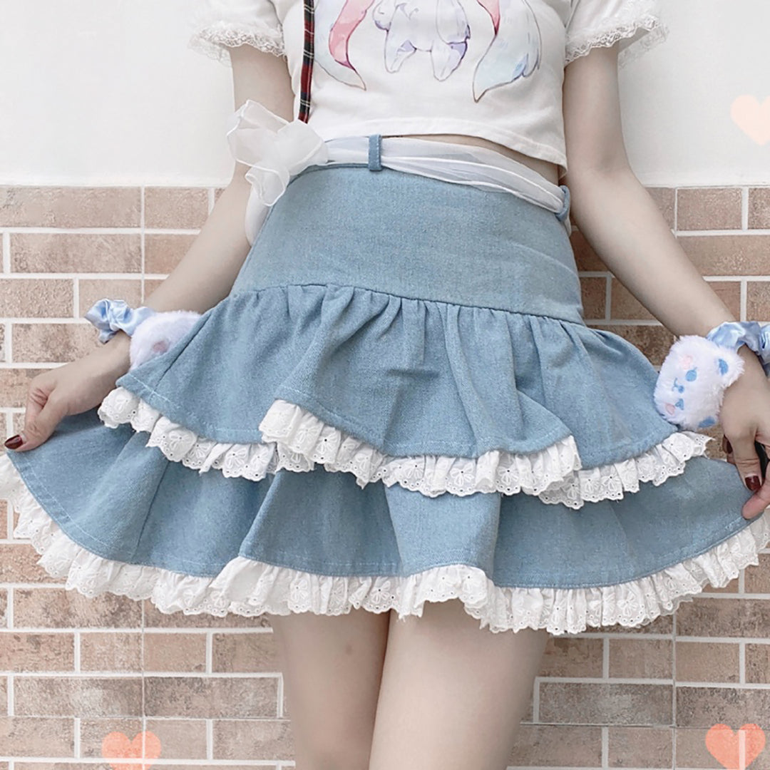 Harajuku Ruffles High Waist Skirt