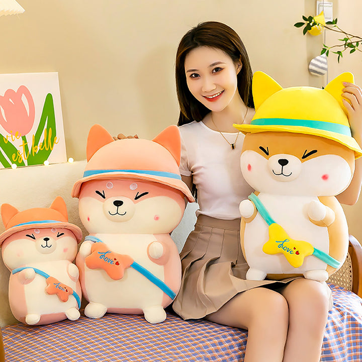 Funny Travel Corgi Dog Plush Toy