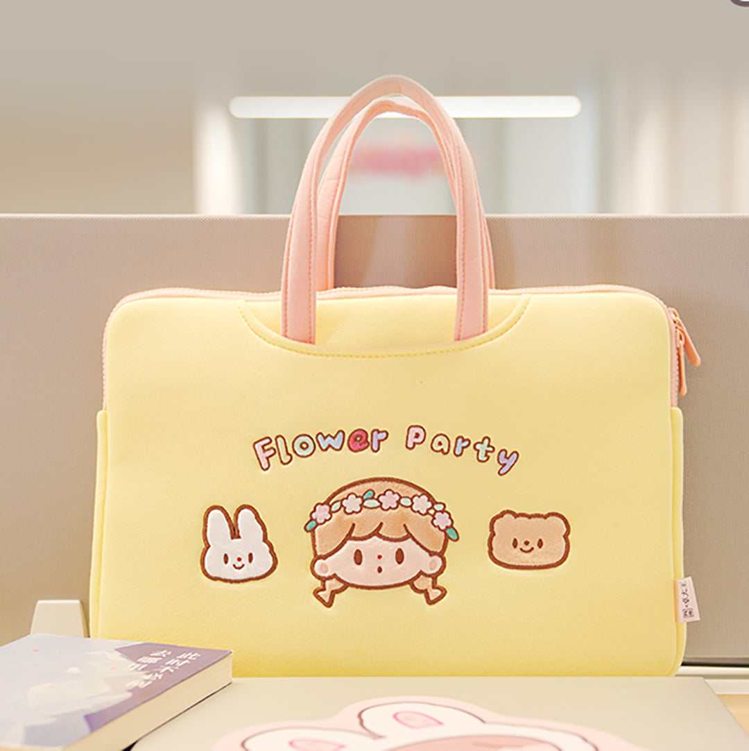 Cute Cartoon Embroidery Laptop Sleeve