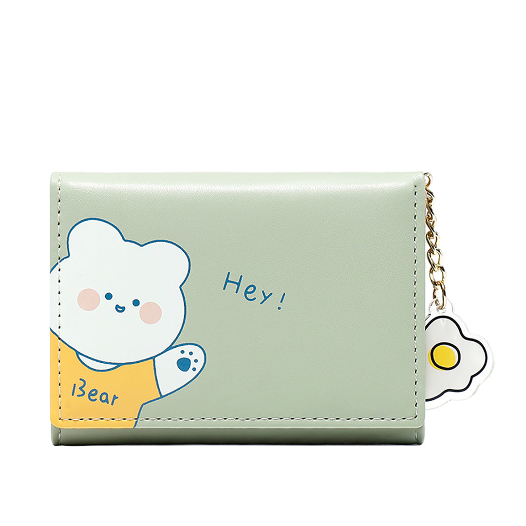 Kawaii Bear Flower Credit Card Holder Wallet