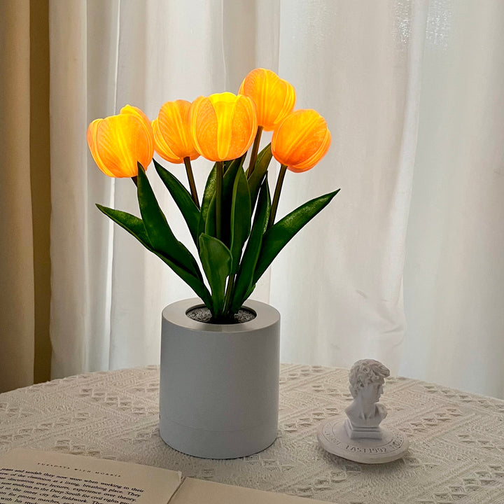 Tulip Table Lamp - Pink - White