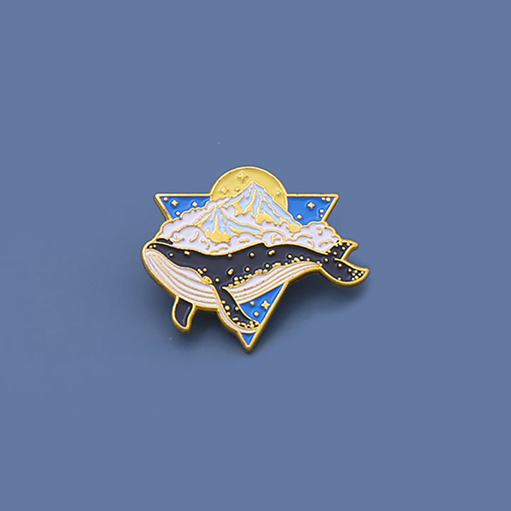 Cool Big Blue Whale Mini Brooch Pin