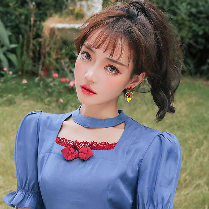 Little Princess Dangle Hoop Earrings