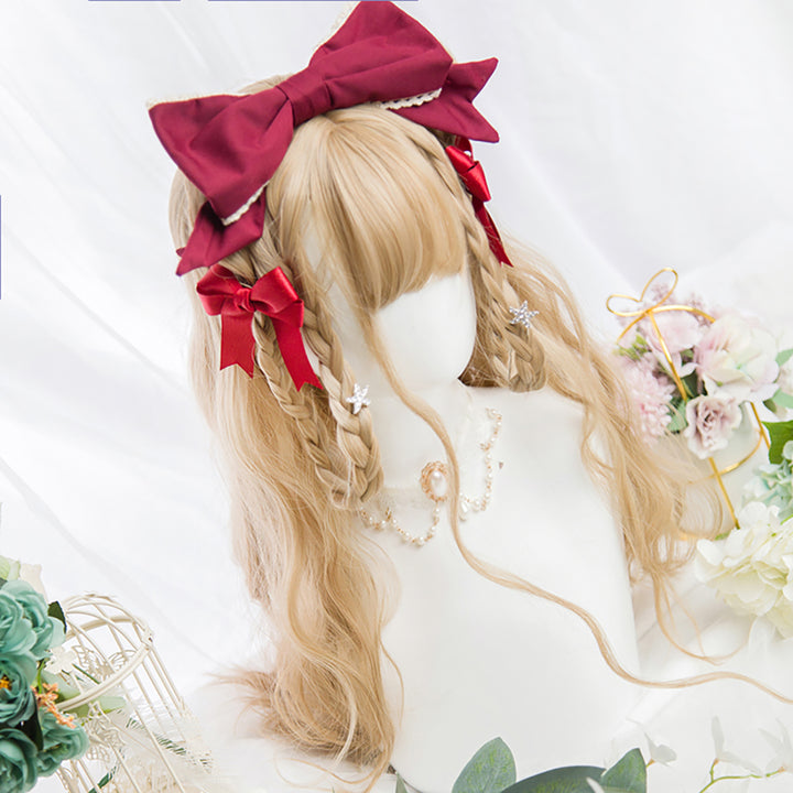 Blonde Air Bangs Wavy Long Wig