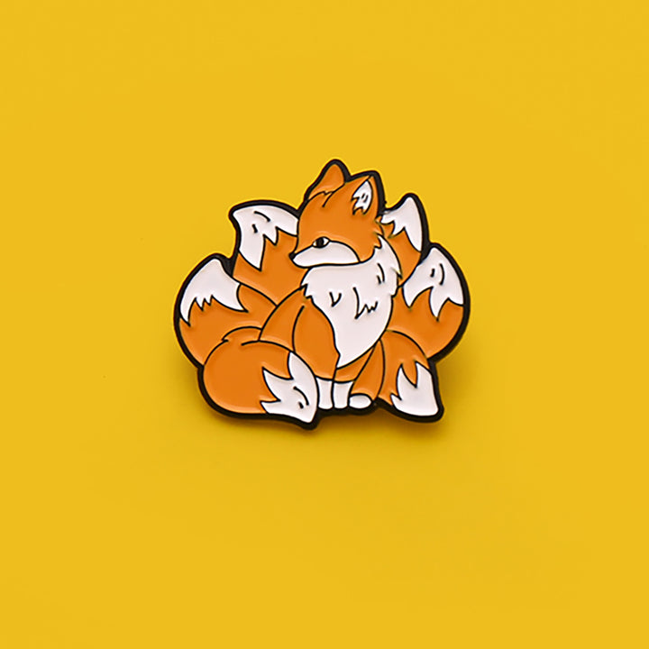 Cheeky Nine-Tailed Fox Embossed Pin