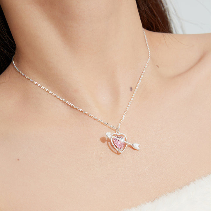 Heart Arrow Sterling Silver Necklace- DOLLIEFAE