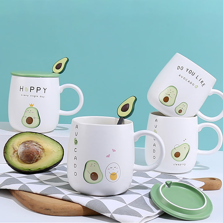 Lovely Green Avocado Mug with Lid