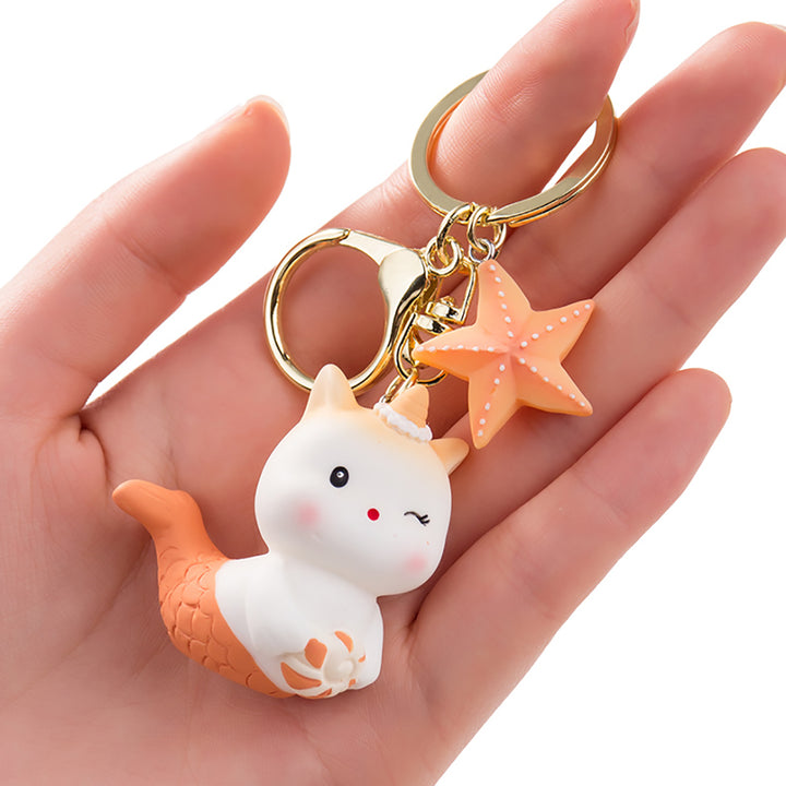 Cute Mermaid Starfish Keychain