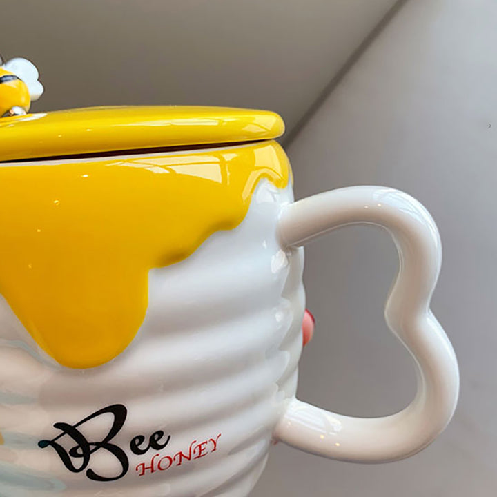 Cute Cartoon Bee Coffee Mug With Spoon